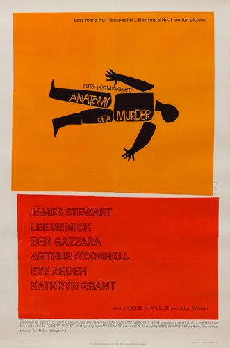 vintage american anatomy of a murder film poster by saul bass 1959